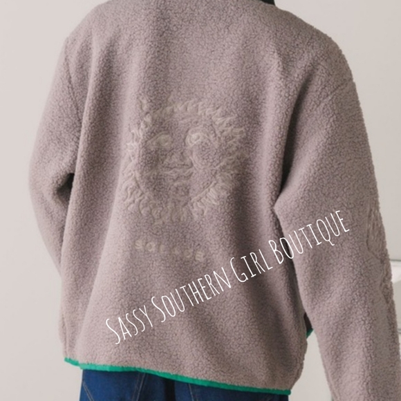 🆕⭐ JUNGLES JUNGLES Sherpa fleece embroidered jacket - Picture 9 of 15